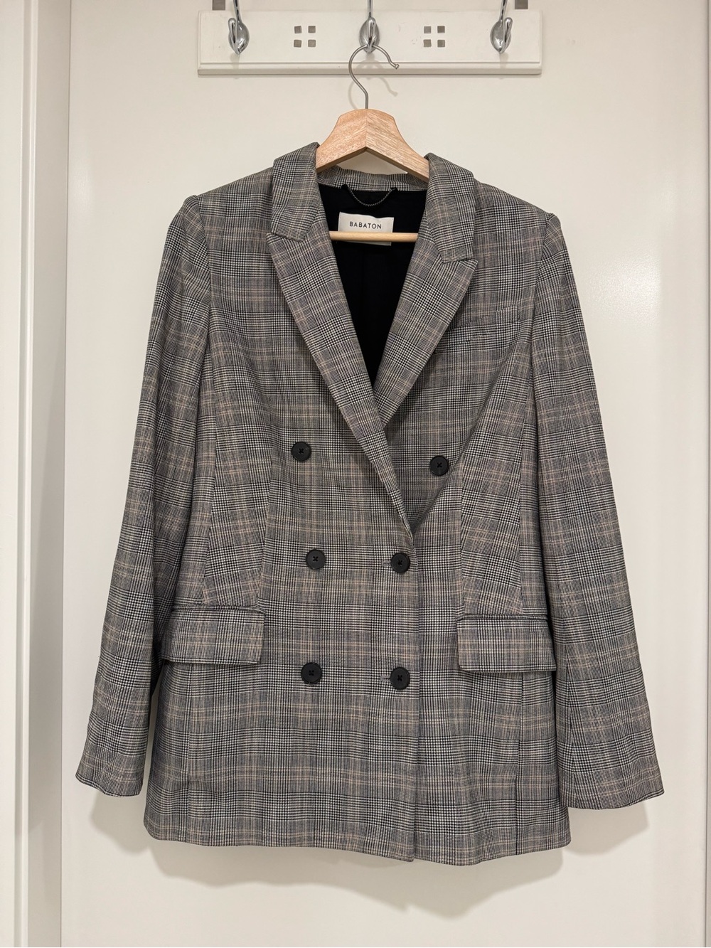 Aritzia Babaton Samuel Blazer Plaid Double Breasted Size 4